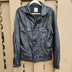 Zadig & Voltaire Crinkled Leather Lambskin Jacket Size L